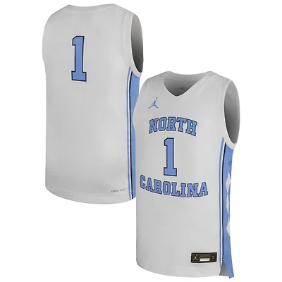 Youth Jordan Brand #1 White North Carolina Tar Heels Replica Basketball Jersey