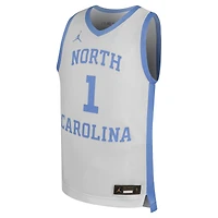 Youth Jordan Brand #1 White North Carolina Tar Heels Replica Basketball Jersey