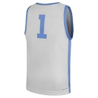 Maillot de basketball réplique Jordan Brand n° 1 blanc des Tar Heels Caroline du Nord pour jeunes