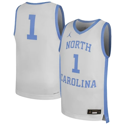 Youth Jordan Brand #1 White North Carolina Tar Heels Replica Basketball Jersey