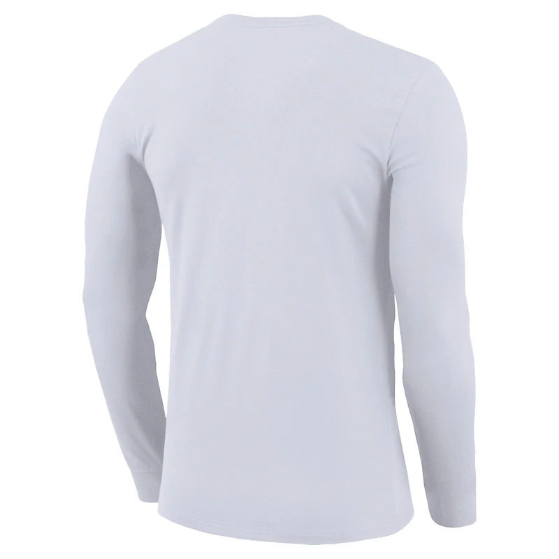 T-shirt à manches longues Jordan Brand blanc pour jeunes North Carolina Tar Heels 2025 On-Court Bench