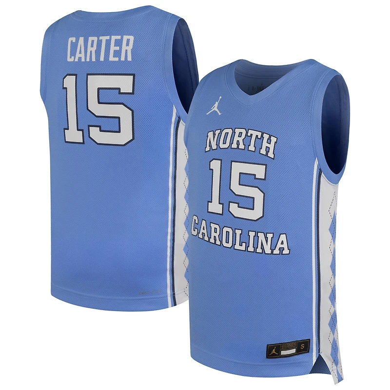 Maillot de basketball réplique Nike Vince Carter bleu Caroline des Tar Heels du Nord pour jeunes
