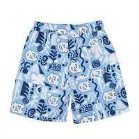 Youth Wes & Willy  Carolina Blue North Tar Heels Allover Print Swim Shorts