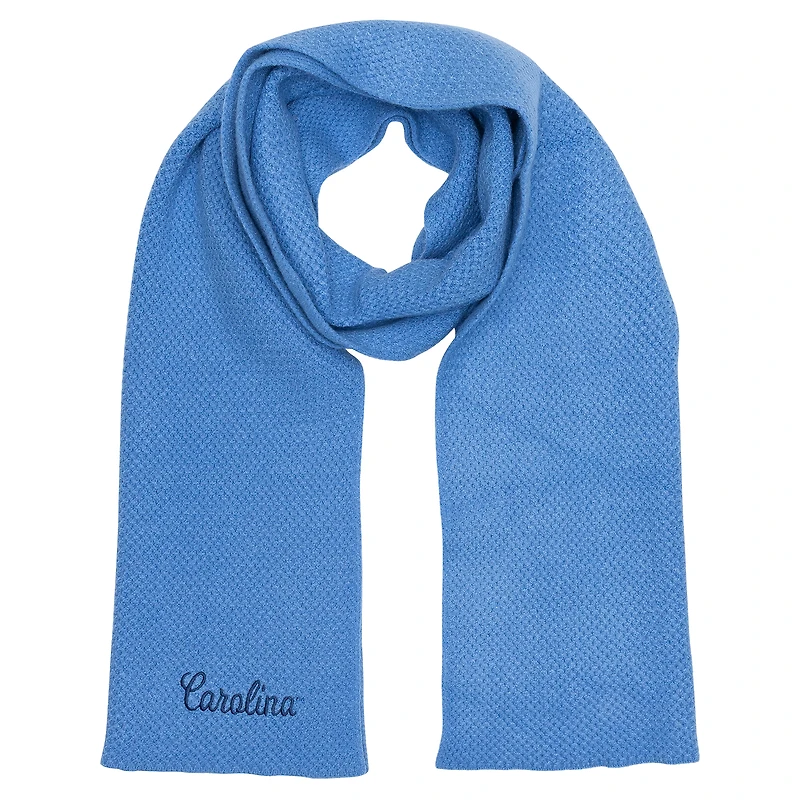 Écharpe tricotée ZooZatz bleu Caroline, motif Tar Heels de Caroline du Nord