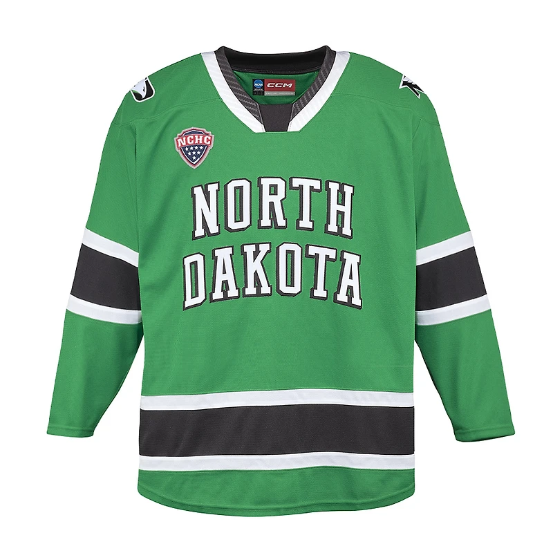 Men's CCM Kelly Green North Dakota Replica Hockey Jersey