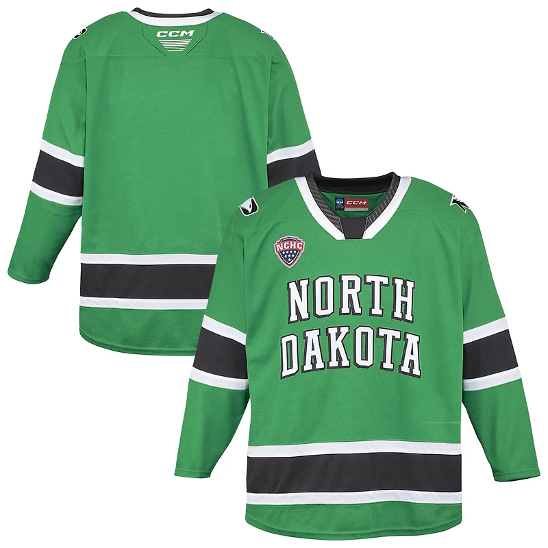 Men's CCM Kelly Green North Dakota Replica Hockey Jersey