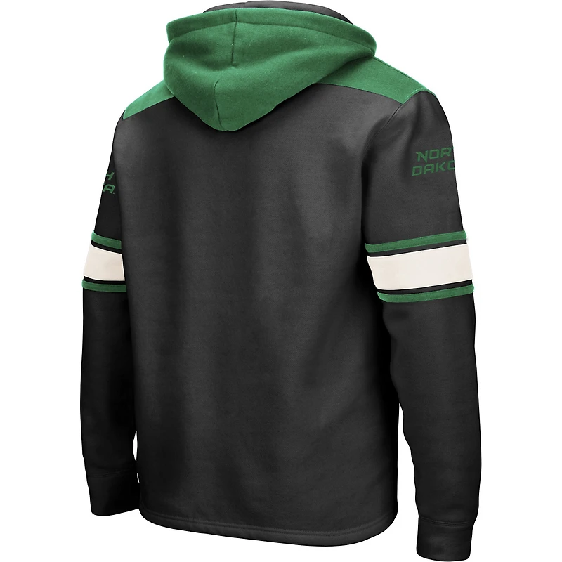 Men's Colosseum Black North Dakota 2.0 Lace-Up Pullover Hoodie