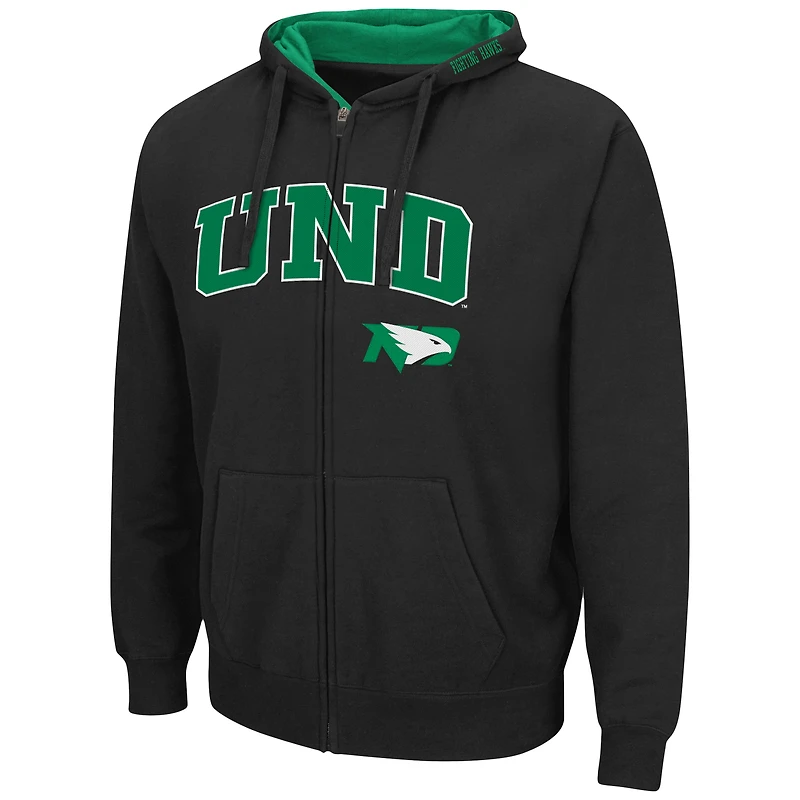 Sweat à capuche zippé Colosseum noir pour homme, motif arche et logo du Dakota Nord 3.0