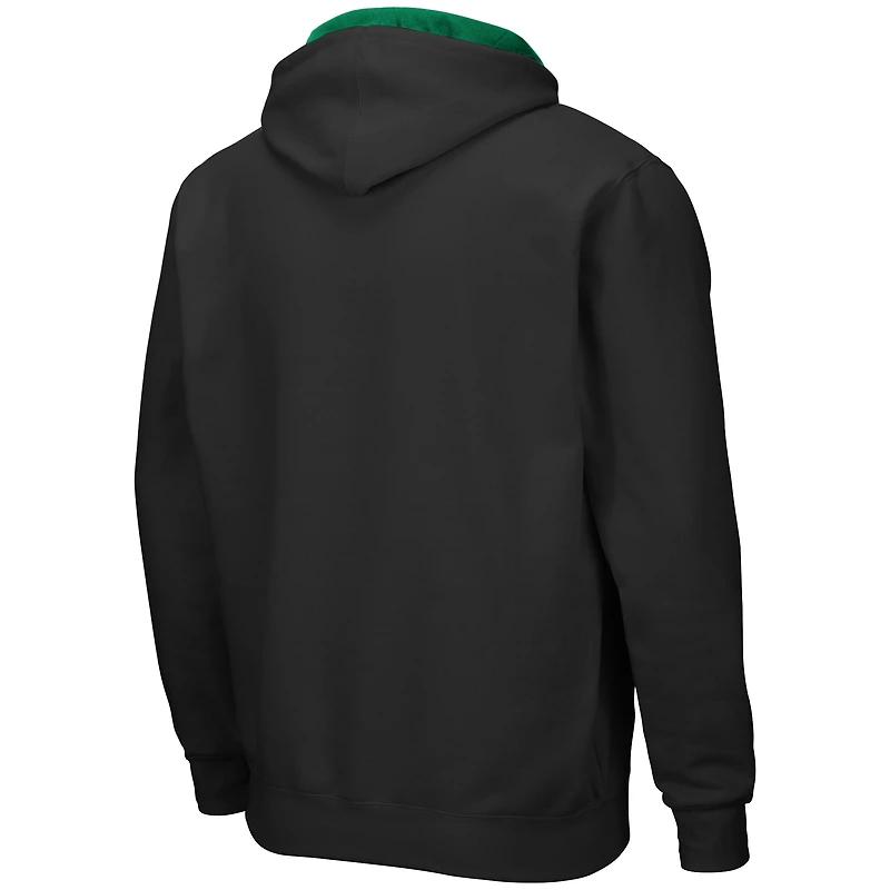 Men's Colosseum Black North Dakota Arch & Logo 3.0 Full-Zip Hoodie