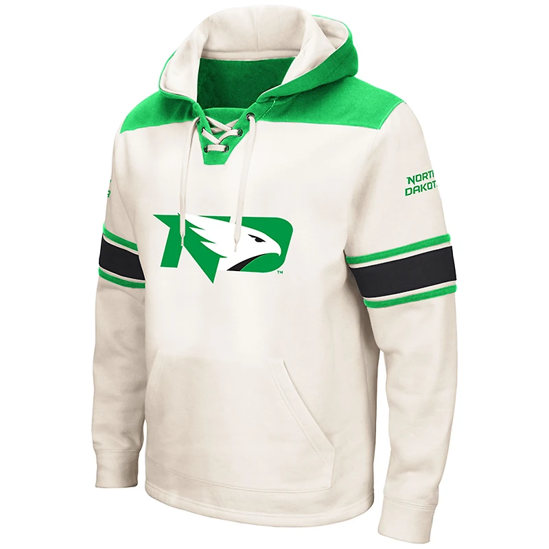 Men's Colosseum Cream North Dakota 2.0 Lace-Up Hoodie