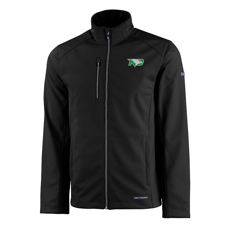 Men's Cutter & Buck Black North Dakota Evoke Eco Softshell Recycled Full-Zip Jacket