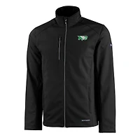 Men's Cutter & Buck Black North Dakota Evoke Eco Softshell Recycled Full-Zip Jacket