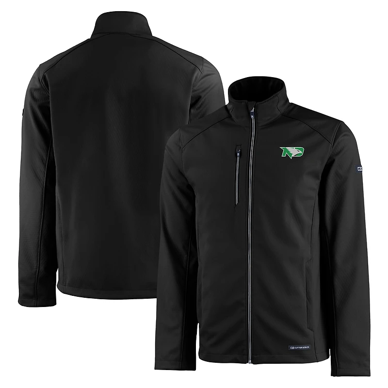 Men's Cutter & Buck Black North Dakota Evoke Eco Softshell Recycled Full-Zip Jacket