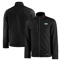 Men's Cutter & Buck Black North Dakota Evoke Eco Softshell Recycled Full-Zip Jacket
