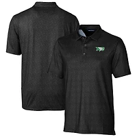 Men's Cutter & Buck  Black North Dakota Pike Micro Floral Stretch Polo