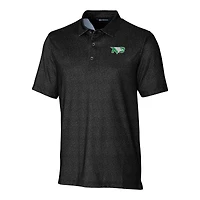 Men's Cutter & Buck  Black North Dakota Pike Micro Floral Stretch Polo