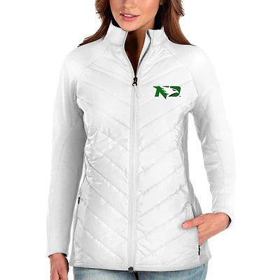 Women's Antigua White North Dakota Altitude Full-Zip Puffer Jacket