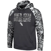 Colosseum Charcoal North Texas Mean Green OHT Military Appreciation Digital Camo Sweat à capuche pour homme