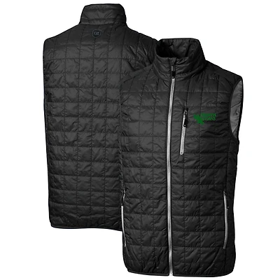 Gilet matelassé entièrement zippé Rainier PrimaLoft Eco pour homme, noir, North Texas Mean Green, taille grande et