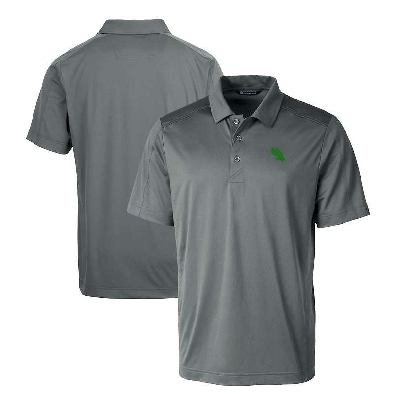 Polo recyclé texturé extensible et écologique pour homme, gris, Cutter & Buck, North Texas Mean Green Prospect