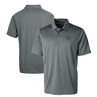 Polo recyclé texturé extensible et écologique pour homme, gris, Cutter & Buck, North Texas Mean Green Prospect