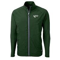 Men's Cutter & Buck Green North Texas Mean Adapt Eco Knit Hybrid Recycled Full-Zip Jacket