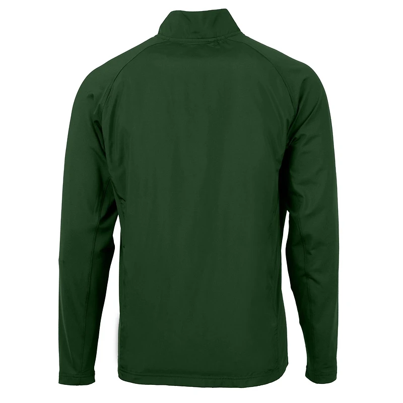 Veste zippée intégrale Cutter & Buck Green North Texas Mean Adapt Eco Knit Hybrid Recycled pour homme