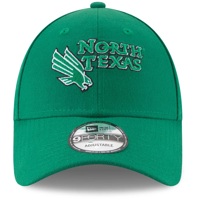 Casquette réglable New Era Kelly Green North Texas Mean Green The League 9FORTY pour homme