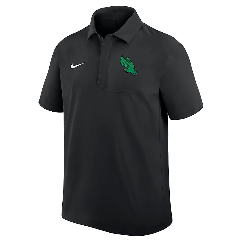 Polo Nike noir North Texas Mean Green 2025 pour homme