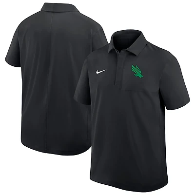 Polo Nike noir North Texas Mean Green 2025 pour homme