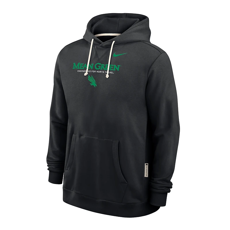 Men's Nike Black North Texas Mean Green 2025 Sideline Standard Issue Dri-FIT Hoodie