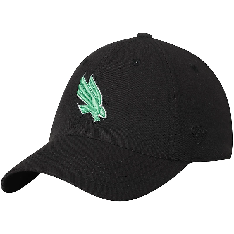 Casquette ajustable à logo principal noir North Texas Mean Green pour hommes Top of the World