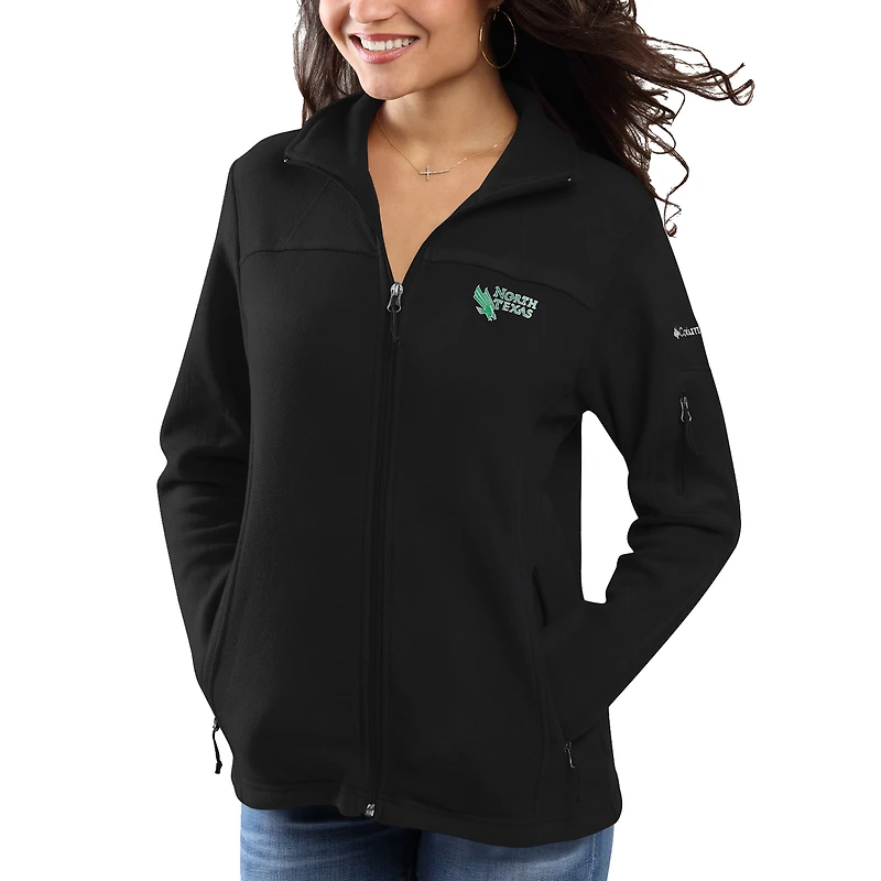 Women's Columbia Black North Texas Mean Green Give & Go Full-Zip Jacket