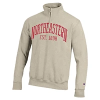 Men's Champion  Cream Northeastern Huskies Established Date Quarter-Zip Pullover