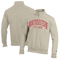 Men's Champion  Cream Northeastern Huskies Established Date Quarter-Zip Pullover