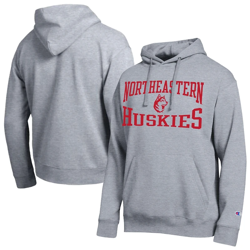 Men's Champion Heather Gray Northeastern Huskies Team Hoodie