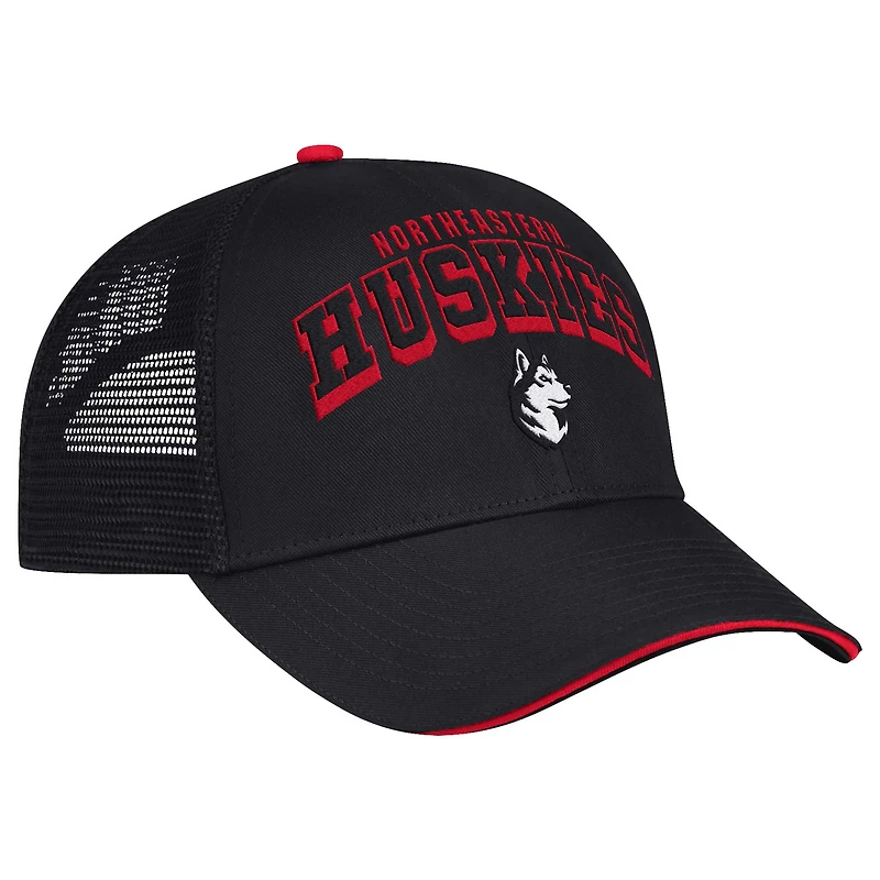 Chapeau réglable Colosseum Black Northeastern Huskies Wyatt pour hommes