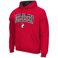 Chandail à capuchon rouge Colosseum Huskies du nord-est pour hommes avec arc et logo