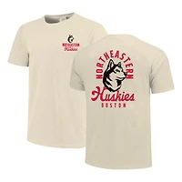 T-shirt crème pour homme avec motif mascotte des Northeastern Huskies