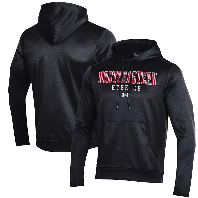 Sweat à capuche en polaire Performance noir Under Armour Northeastern Huskies pour homme