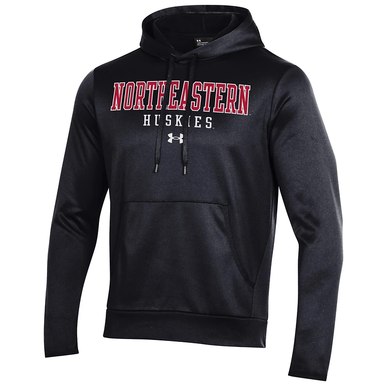 Sweat à capuche en polaire Performance noir Under Armour Northeastern Huskies pour homme