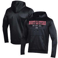 Sweat à capuche en polaire Performance noir Under Armour Northeastern Huskies pour homme