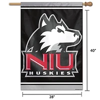 Bannière verticale simple face WinCraft Northern Illinois Huskies, grand logo 28" x 40".