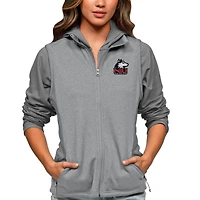 Gilet de course entièrement zippé Antigua Heather Grey pour femme des Huskies du Nord l'Illinois