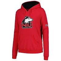 Chandail à capuchon gros logo Huskies du Nord de l'Illinois Stadium Athletic rouge pour femme