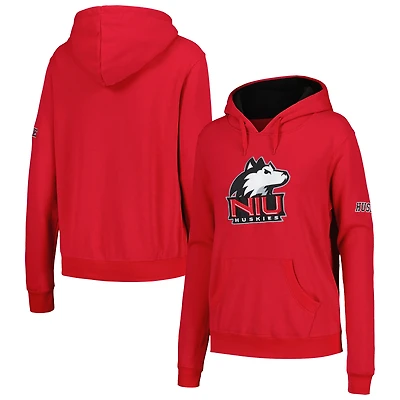Chandail à capuchon gros logo Huskies du Nord de l'Illinois Stadium Athletic rouge pour femme
