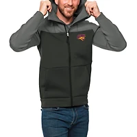 Men's Antigua Steel/Charcoal Northern Iowa Panthers Protect Full-Zip Hoodie