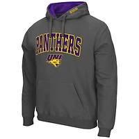 Chandail à capuchon Colosseum Charcoal Northern Iowa Panthers Arch et logo pour hommes