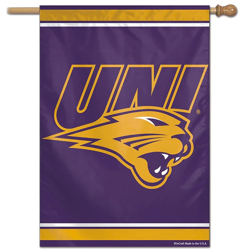Bannière verticale simple face WinCraft Northern Iowa Panthers, grand logo 28" x 40".