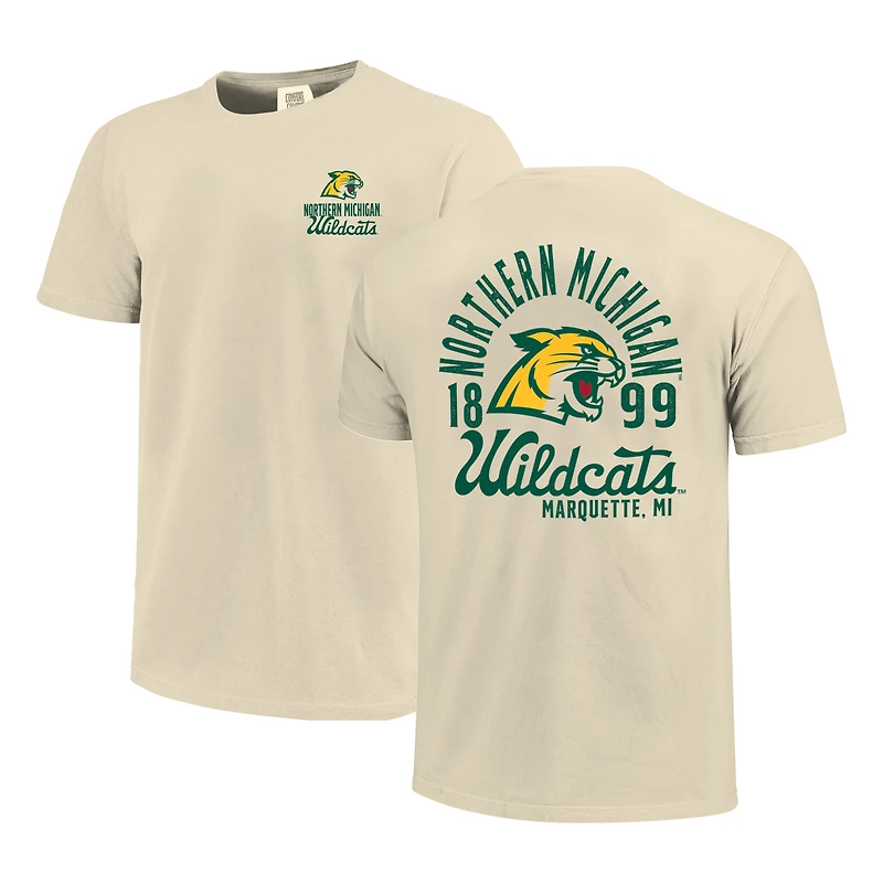T-shirt crème pour homme avec motif mascotte des Northern Michigan Wildcats